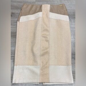 Marc New York faux suede and faux leather patchwork pencil skirt size S
